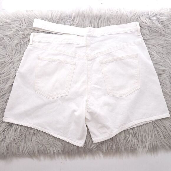 Agolde Broken Waistband Short Solid White Cotton Denim A9105-1183 - Picture 4 of 10